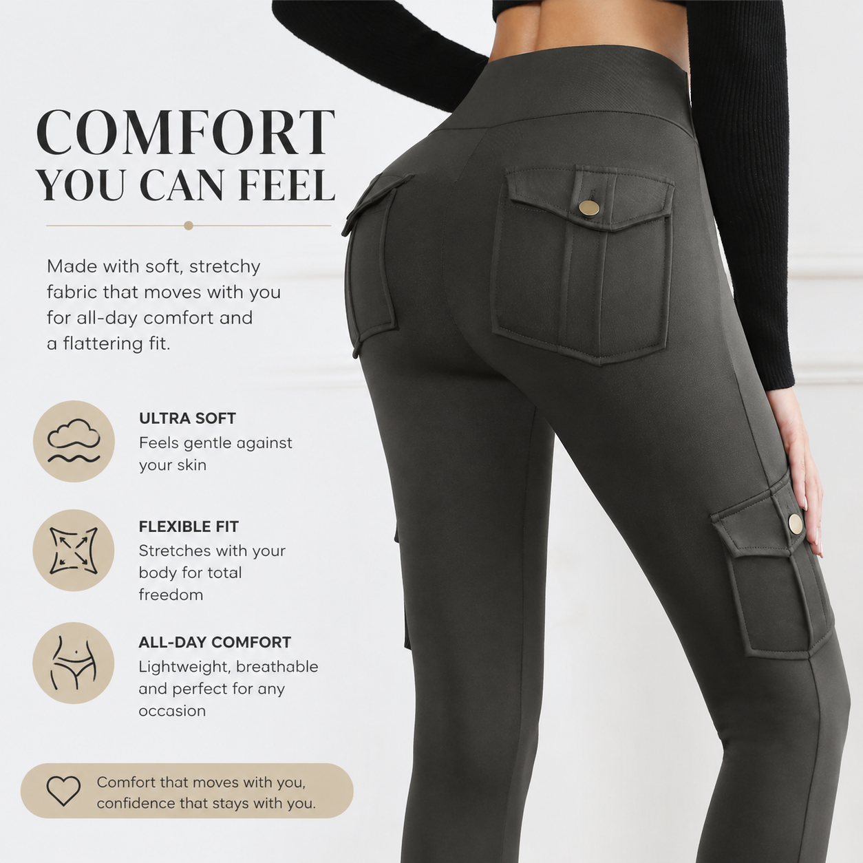 Women'S High-Waisted Pockets Gym Leggings